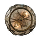 Meyda Lighting Whispering Pines 10" 2-Light Antique Copper Flush Mount Light With Silver Mica Shade Glass