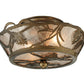 Meyda Lighting Whispering Pines 10" 2-Light Antique Copper Flush Mount Light With Silver Mica Shade Glass
