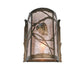 Meyda Lighting Whispering Pines 10" 2-Light Antique Copper Wall Sconce With Silver Mica Shade Glass