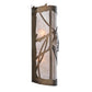 Meyda Lighting Whispering Pines 10" 2-Light Antique Copper Wall Sconce With Silver Mica Shade Glass
