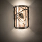 Meyda Lighting Whispering Pines 10" 2-Light Dark Burnished Antique Copper Wall Sconce With Silver Mica Shade Glass