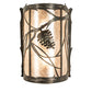 Meyda Lighting Whispering Pines 10" 2-Light Dark Burnished Antique Copper Wall Sconce With Silver Mica Shade Glass