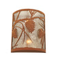 Meyda Lighting Whispering Pines 10" 2-Light Earth Wall Sconce With Silver Mica Shade Glass