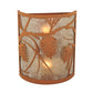 Meyda Lighting Whispering Pines 10" 2-Light Earth Wall Sconce With Silver Mica Shade Glass