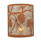 Meyda Lighting Whispering Pines 10" 2-Light Earth Wall Sconce With Silver Mica Shade Glass