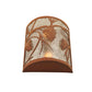 Meyda Lighting Whispering Pines 10" 2-Light Earth Wall Sconce With Silver Mica Shade Glass
