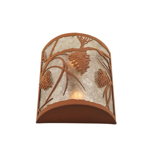 Meyda Lighting Whispering Pines 10" 2-Light Earth Wall Sconce With Silver Mica Shade Glass