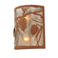 Meyda Lighting Whispering Pines 10" 2-Light Earth Wall Sconce With Silver Mica Shade Glass