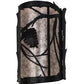 Meyda Lighting Whispering Pines 10" 2-Light Flat Black Wall Sconce With Silver Mica Shade Glass