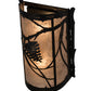 Meyda Lighting Whispering Pines 10" 2-Light Flat Black Wall Sconce With Silver Mica Shade Glass