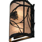 Meyda Lighting Whispering Pines 10" 2-Light Flat Black Wall Sconce With Silver Mica Shade Glass