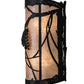 Meyda Lighting Whispering Pines 10" 2-Light Flat Black Wall Sconce With Silver Mica Shade Glass