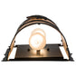 Meyda Lighting Whispering Pines 10" 2-Light Flat Black Wall Sconce With Silver Mica Shade Glass