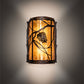 Meyda Lighting Whispering Pines 10" 2-Light Mahogany Bronze Left Wall Sconce With Amber Mica Shade Glass