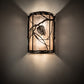 Meyda Lighting Whispering Pines 10" 2-Light Mahogany Bronze Wall Sconce With Silver Mica Shade Glass