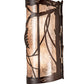 Meyda Lighting Whispering Pines 10" 2-Light Mahogany Bronze Wall Sconce With Silver Mica Shade Glass