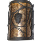 Meyda Lighting Whispering Pines 10" 2-Light Oil Rubbed Bronze Center Wall Sconce With Amber Mica Shade Glass