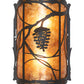 Meyda Lighting Whispering Pines 10" 2-Light Oil Rubbed Bronze Center Wall Sconce With Amber Mica Shade Glass
