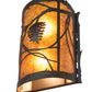 Meyda Lighting Whispering Pines 10" 2-Light Oil Rubbed Bronze Center Wall Sconce With Amber Mica Shade Glass