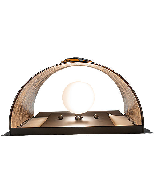 Meyda Lighting Whispering Pines 10" 2-Light Oil Rubbed Bronze Center Wall Sconce With Amber Mica Shade Glass