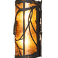 Meyda Lighting Whispering Pines 10" 2-Light Oil Rubbed Bronze Center Wall Sconce With Amber Mica Shade Glass