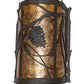 Meyda Lighting Whispering Pines 10" 2-Light Oil Rubbed Bronze Left Wall Sconce With Amber Mica Shade Glass