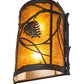 Meyda Lighting Whispering Pines 10" 2-Light Oil Rubbed Bronze Left Wall Sconce With Amber Mica Shade Glass