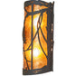 Meyda Lighting Whispering Pines 10" 2-Light Oil Rubbed Bronze Left Wall Sconce With Amber Mica Shade Glass