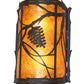 Meyda Lighting Whispering Pines 10" 2-Light Oil Rubbed Bronze Left Wall Sconce With Amber Mica Shade Glass