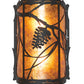 Meyda Lighting Whispering Pines 10" 2-Light Oil Rubbed Bronze Right Wall Sconce With Amber Mica Shade Glass