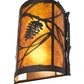 Meyda Lighting Whispering Pines 10" 2-Light Oil Rubbed Bronze Right Wall Sconce With Amber Mica Shade Glass