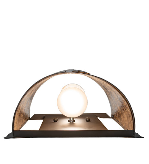 Meyda Lighting Whispering Pines 10" 2-Light Oil Rubbed Bronze Right Wall Sconce With Amber Mica Shade Glass