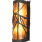 Meyda Lighting Whispering Pines 10" 2-Light Oil Rubbed Bronze Right Wall Sconce With Amber Mica Shade Glass