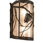 Meyda Lighting Whispering Pines 10" 2-Light Oil Rubbed Bronze Right Wall Sconce With Silver Mica Shade Glass