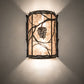 Meyda Lighting Whispering Pines 10" 2-Light Oil Rubbed Bronze Wall Sconce With Silver Mica Shade Glass