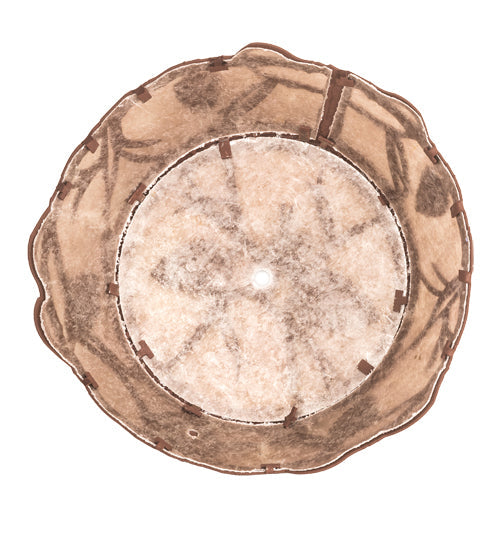 Meyda Lighting Whispering Pines 10" 2-Light Rust Flush Mount Light With Silver Mica Shade Glass