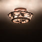 Meyda Lighting Whispering Pines 10" 2-Light Rust Flush Mount Light With Silver Mica Shade Glass