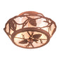 Meyda Lighting Whispering Pines 10" 2-Light Rust Flush Mount Light With Silver Mica Shade Glass