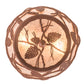 Meyda Lighting Whispering Pines 10" 2-Light Rust Flush Mount Light With Silver Mica Shade Glass