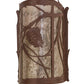 Meyda Lighting Whispering Pines 10" 2-Light Rust Wall Sconce With Silver Mica Shade Glass