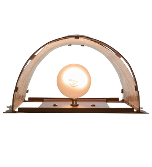 Meyda Lighting Whispering Pines 10" 2-Light Rust Wall Sconce With Silver Mica Shade Glass