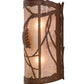 Meyda Lighting Whispering Pines 10" 2-Light Rust Wall Sconce With Silver Mica Shade Glass