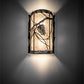 Meyda Lighting Whispering Pines 10" 2-Light Solar Black Wall Sconce With Silver Mica Shade Glass