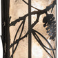 Meyda Lighting Whispering Pines 10" 2-Light Solar Black Wall Sconce With Silver Mica Shade Glass