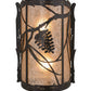 Meyda Lighting Whispering Pines 10" 2-Light Timeless Bronze Wall Sconce With Silver Mica Shade Glass