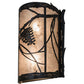 Meyda Lighting Whispering Pines 10" 2-Light Timeless Bronze Wall Sconce With Silver Mica Shade Glass