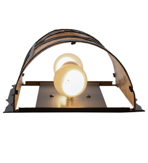 Meyda Lighting Whispering Pines 10" 2-Light Timeless Bronze Wall Sconce With Silver Mica Shade Glass