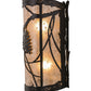 Meyda Lighting Whispering Pines 10" 2-Light Timeless Bronze Wall Sconce With Silver Mica Shade Glass