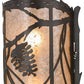 Meyda Lighting Whispering Pines 10" 2-Light Timeless Bronze Wall Sconce With Silver Mica Shade Glass
