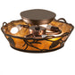 Meyda Lighting Whispering Pines 10" 3-Light Oil Rubbed Bronze Flush Mount Light With Amber Mica Shade Glass